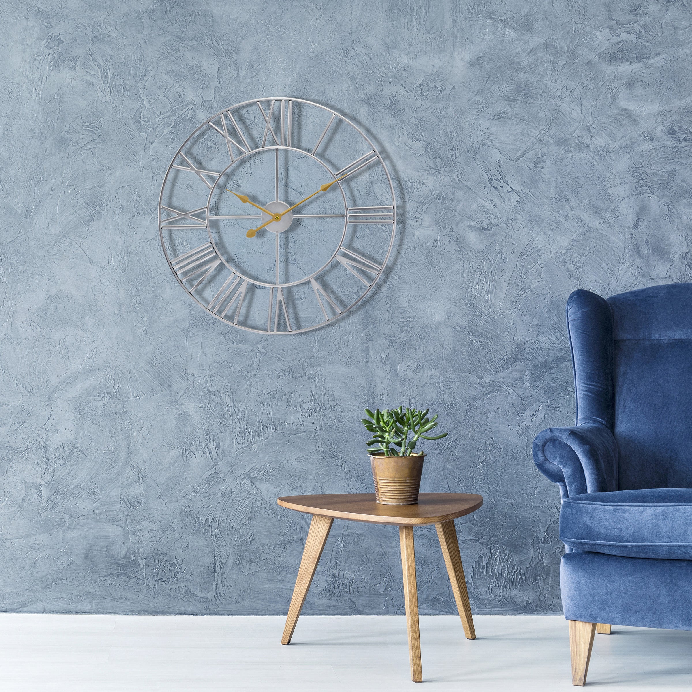 16 Inch Silver Wall Clock