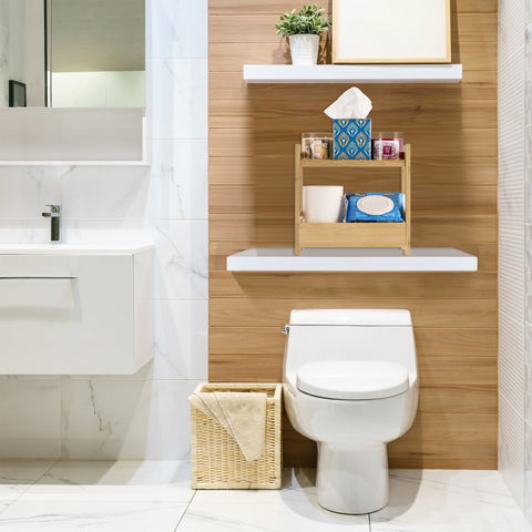 Bamboo Countertop Shelf with Drawer (2 Tier)