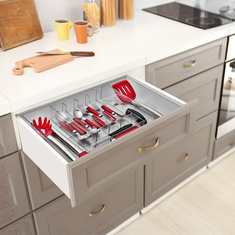 Expandable Kitchen Drawer Organizer & Utensil Tray