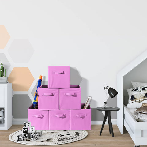 11" Cube Storage Bins (6 Pack Pastels)