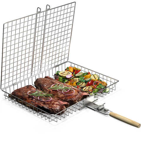 Large Stainless Steel Barbecue Grilling Basket
