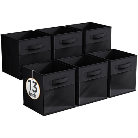 13" Large Storage Bin with Clear Window – 6-Pack