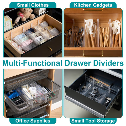 8 Pack Adjustable Drawer Dividers