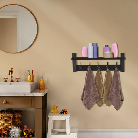 Coat Hooks Wall Mount Floating Shelf (Large & XL)