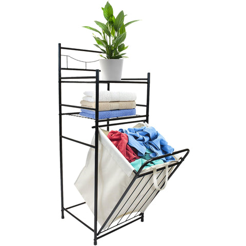 Bathroom Tower Shelf Hamper