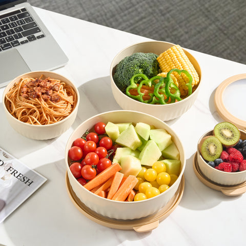 4-Pack Nesting Food Storage Containers with Lids - Sorbus Home