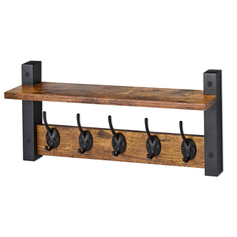 Coat Hooks Wall Mount Floating Shelf (Large & XL)