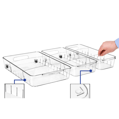 Clear Organizing Bins on Wheels