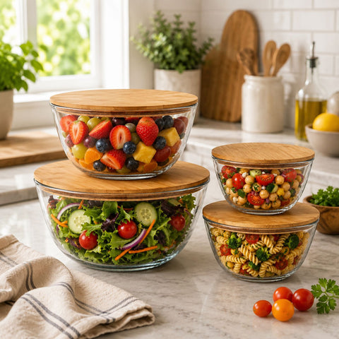 Glass Bowl Set with Airtight Lids