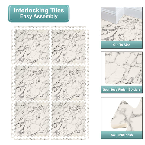 16 Tiles 64 Sq ft Wood Grain Foam Tiles