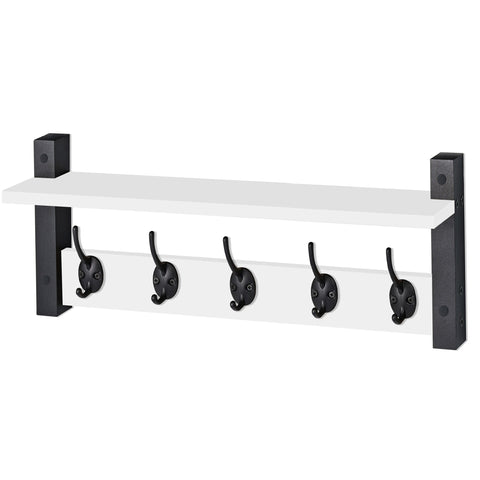 Coat Hooks Wall Mount Floating Shelf (Large & XL)