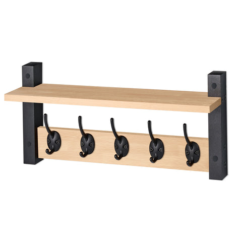 Coat Hooks Wall Mount Floating Shelf (Large & XL)