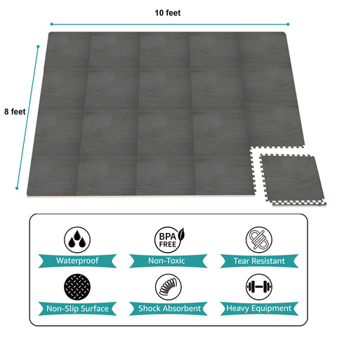 Wood Grain Floor Tiles Interlocking Mats - Sorbus Home