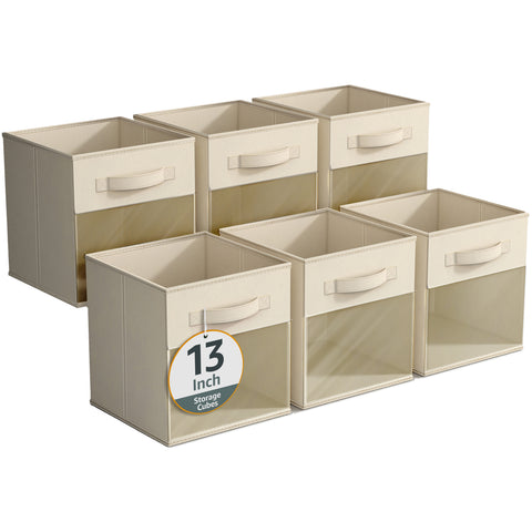 13" Large Storage Bin with Clear Window – 6-Pack