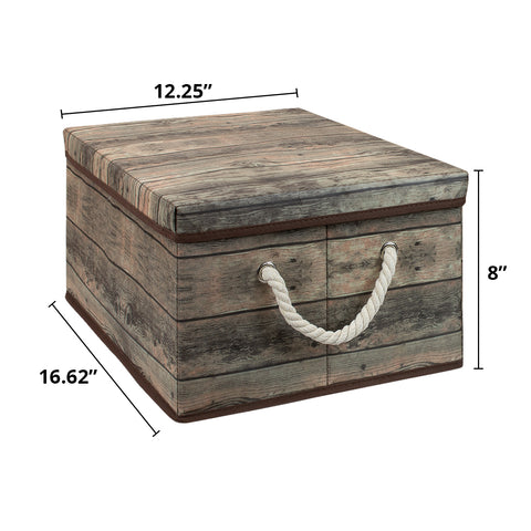 Pattern Storage Box (2 Pack Rustic Wood)