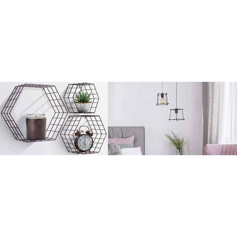 Hexagon Floating Shelves (Set of 3)