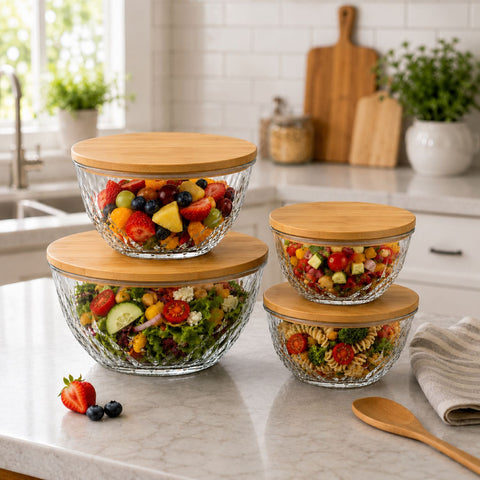 Glass Bowl Set with Airtight Lids