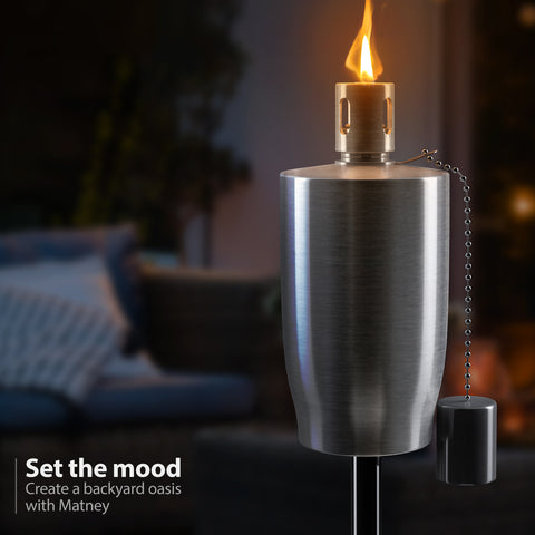 Matney Outdoor Decorative Torches - Set of 4 (Cylinder)