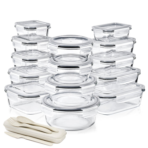 Glass Food Storage Airtight Containers with Lids (28 Pcs)