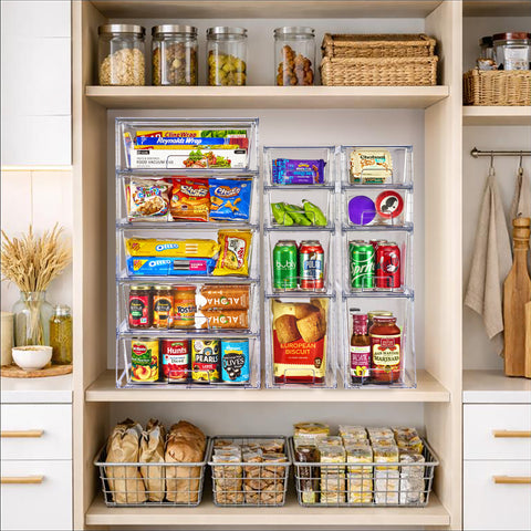 Stackable Pull-Out Drawer Bins