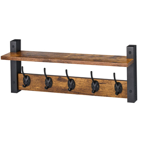 Coat Hooks Wall Mount Floating Shelf (Large & XL)