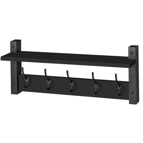 Coat Hooks Wall Mount Floating Shelf (Large & XL)