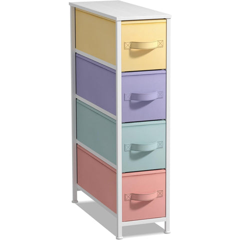 4-Drawer Narrow Storage Tower (Pastel Colors)