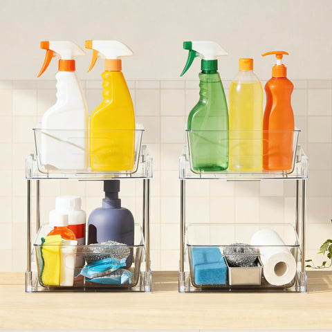 2-Tier Pull-Out Cleaning Organizers