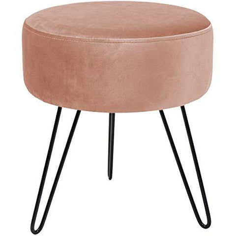 Velvet Footrest Stool (Round)