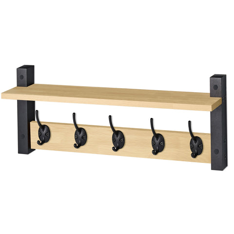 Coat Hooks Wall Mount Floating Shelf (Large & XL)