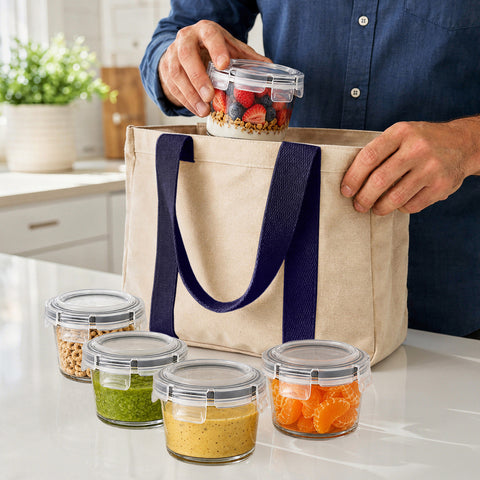 6-Pack Glass Meal Prep Containers with Lids