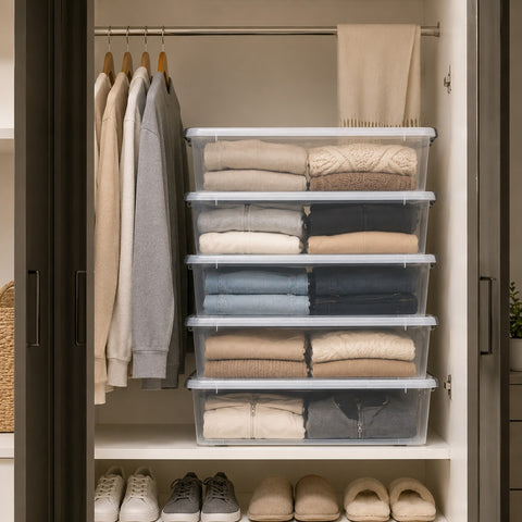 Underbed Bins with Lids (Set of 8)