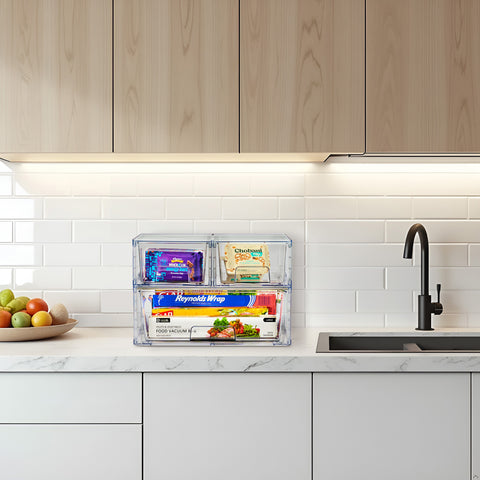 Stackable Pull-Out Drawer Bins