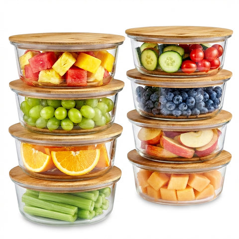 8-Pack Glass Food Storage Containers