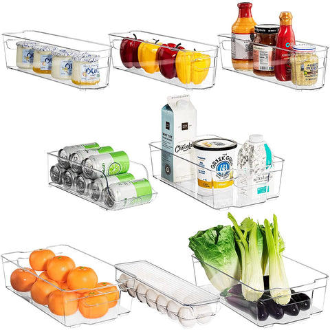 Plastic Container Bin Set (8 Pack)