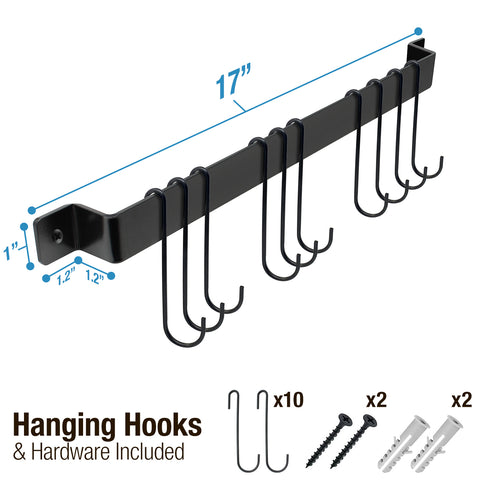 Utensil Rail Bar with Hooks