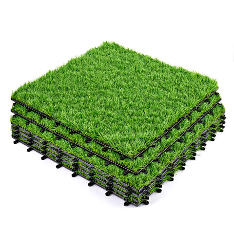 Artificial Interlocking Fake Grass Tiles