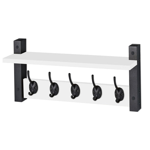 Coat Hooks Wall Mount Floating Shelf (Large & XL)