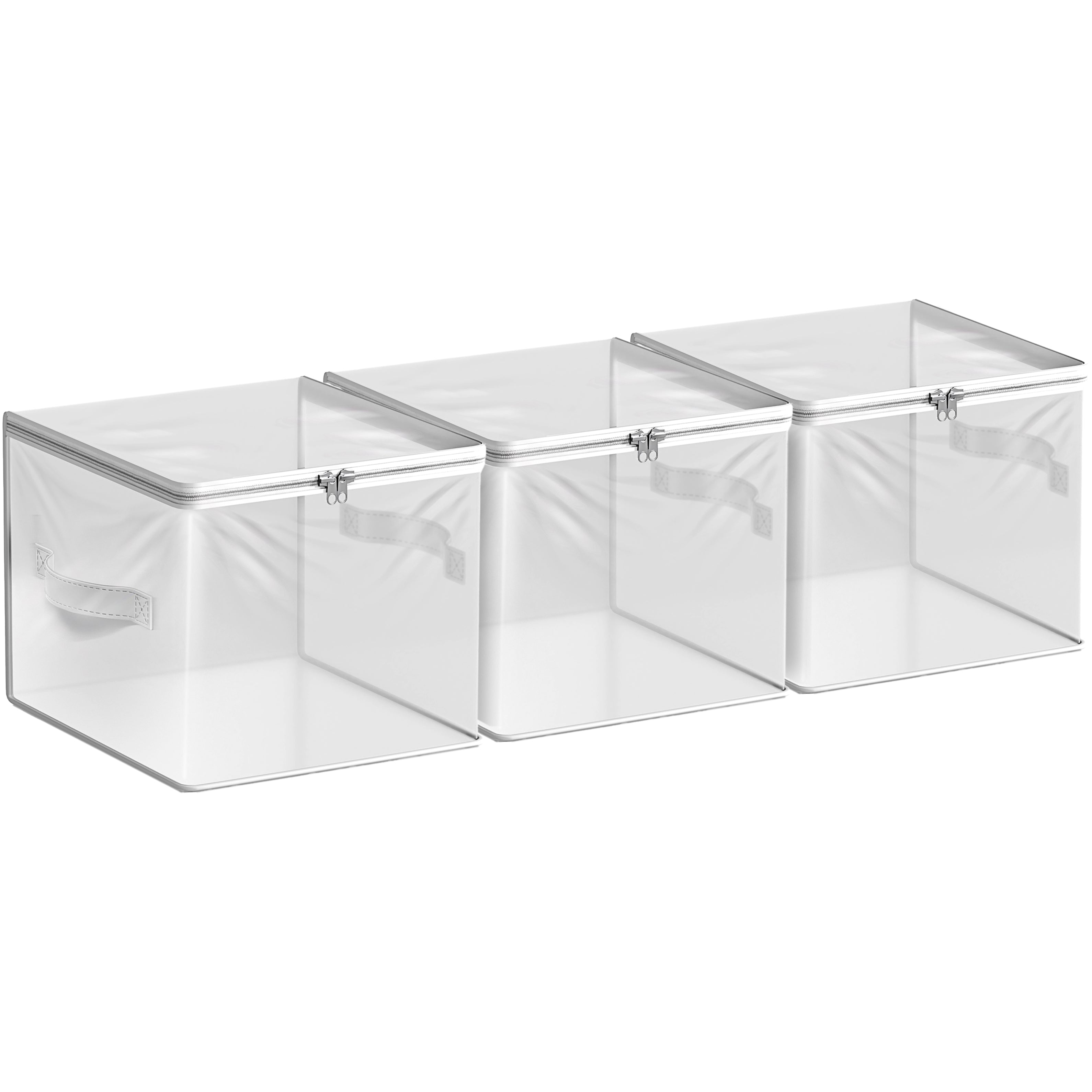 Clear Storage Cube with Zipper & Carry Handles - Sorbus Home