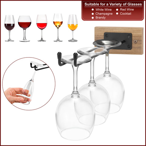 Wine Rack and Glass Holder Wall Mounted (6Pc)