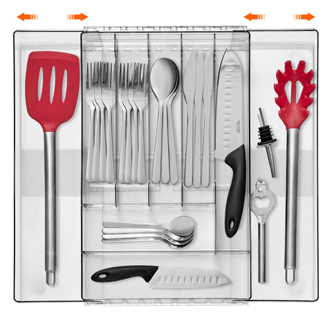 Expandable Kitchen Drawer Organizer & Utensil Tray