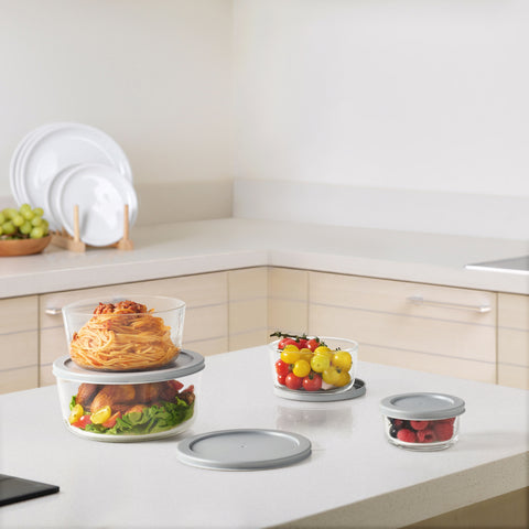 4 Pack Glass Meal Prep with Lids