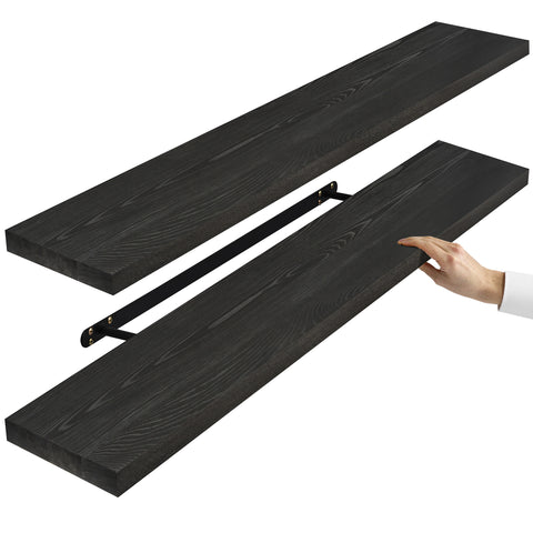 Solid Wood Floating Shelves (35”, Set of 2)