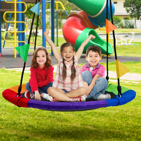 Saucer swing for backyard