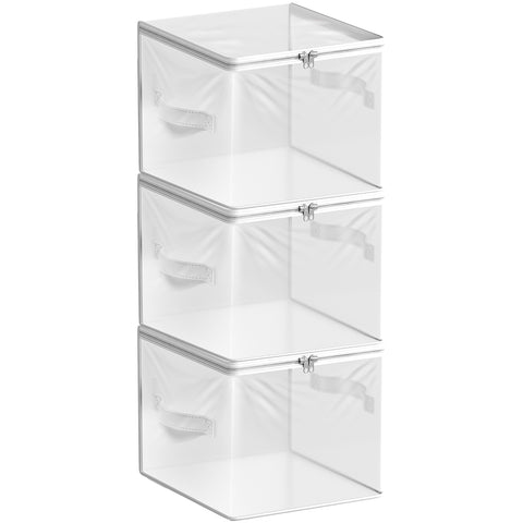 Clear Storage Cube with Zipper & Carry Handles - Sorbus Home