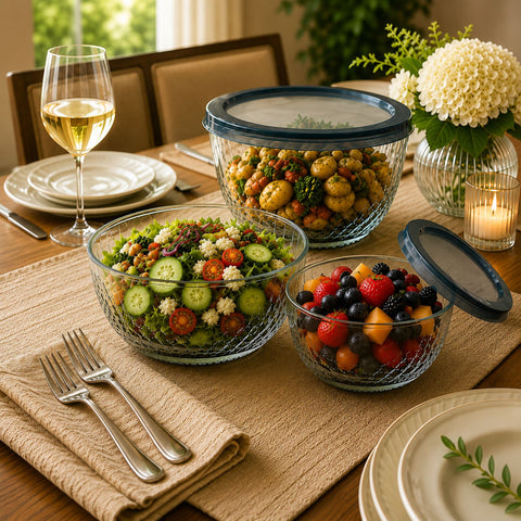 Glass Bowl Set with Airtight Lids