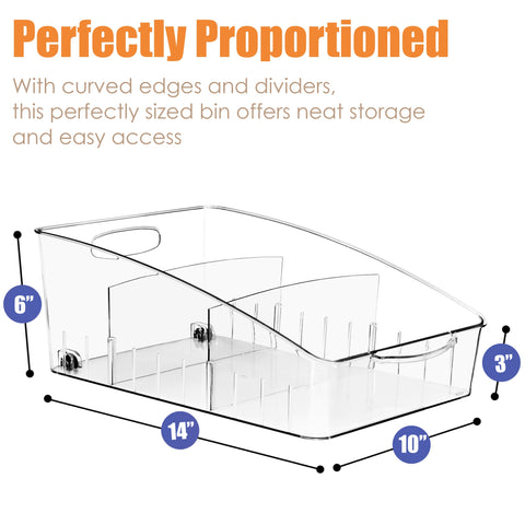 Curved Clear Organizing Bins on Wheels