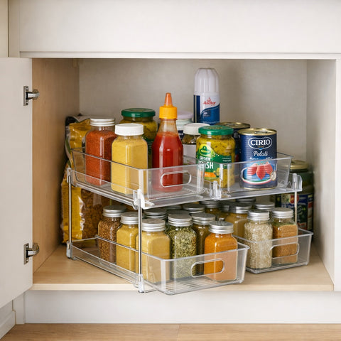 2-Tier Pull-Out Kitchen Organizers