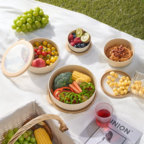 4-Pack Nesting Food Storage Containers with Lids - Sorbus Home