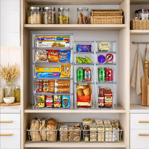 Stackable Pull-Out Drawer Bins